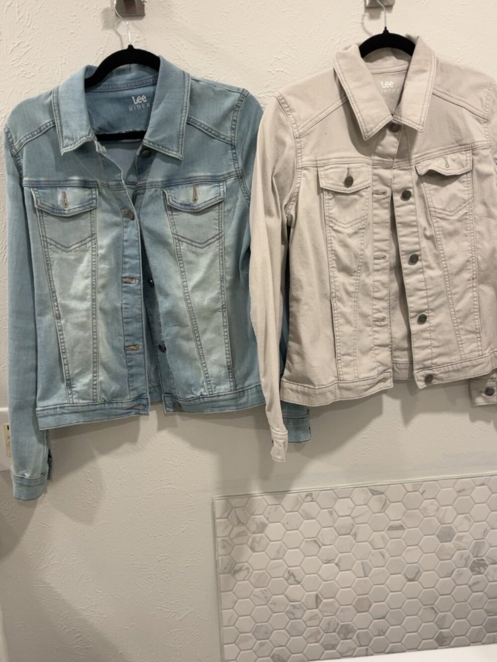 Lee Riders Women’s Denim Jacket Bundle – Blue & Beige 2-Piece Set